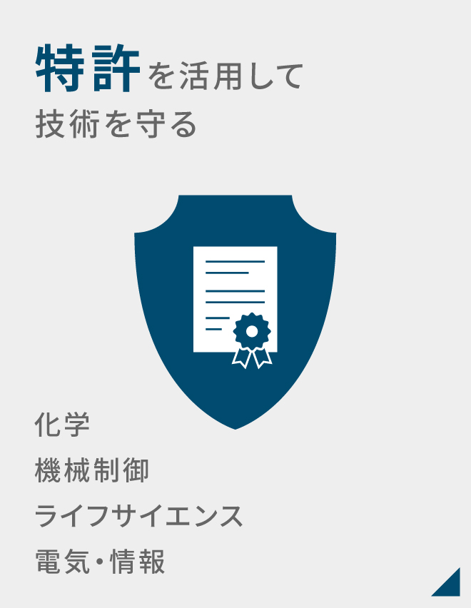 特許を活用して技術を守る 化学、機械制御、ライフサイエンス、電気・情報